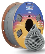 OVERTURE PLA Filament 1.75mm, Neatly Wound 3D Printer 1KG, Light Gray picture