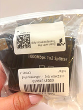 LIEZHUA Gigabit 1000Mbps 1x2 RJ45 Ethernet Splitter Adapter USB Power Black picture