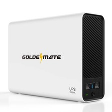GoldenMate 1000VA/600W LiFePO4 UPS Pro 8 Outlets (153.6Wh) NAS - White picture