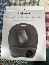 Fellowes 91765 Memory Foam Mouse Pad Wrist Rest Black Ergonomic NEW picture