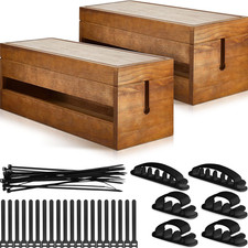 48 Pcs Wooden Cable Management Box Cable Organizer Box Set Power Strip Holder Co picture