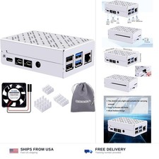 Raspberry Pi 4 Aluminum Case with Cooling Fan Heatsinks for Model B 8GB 4GB 2GB picture