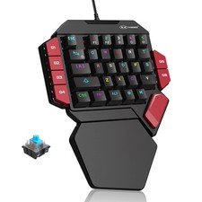 One Handed Professional Gaming Keyboard RGB Backlit 35 Keys Mini Blue Switch picture