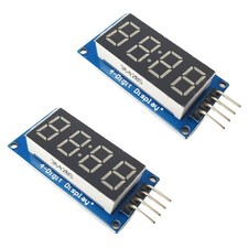 2 PCS 4Digit 7Segment Display LED TM1637 Module Fits ESP32 ESP8266 Arduino picture