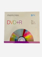 Memorex DVD+R Blank Recordable Discs 16X 4.7GB 120Min 5-Pack w/cases Brand New picture
