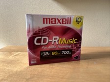 Maxell CD-R Music Pro 80 Minutes 700 MB X32 Compact Disc 10 Pack New Sealed picture