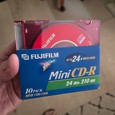 Fujifilm Mini CD-R 10 Pack 5 Colors 24 Minute 210MB Up to 24x Speed OPENED NEW picture