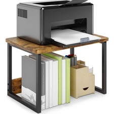 Printer Stand with Storage for Desk, Desktop Printer Stand Shelf Organzier fo... picture