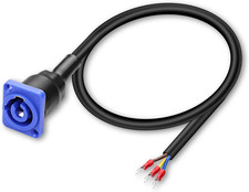 Powercon Input Female Panelmount to Y Spade Plug Cord 20A/250V 3Pin picture
