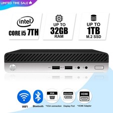 HP Mini Desktop Computer PC i5 7th, up to 32GB RAM 1TB SSD,  Windows 11/10, WiFi picture