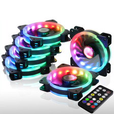 DS 6Pack 120MM RGB PC Cooling Fans, LED Case Fans with Remote Control for Comput picture