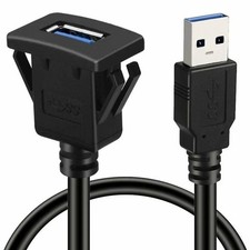 Single Port USB Panel Flush Mount Extension Cable For Car Truck Boat Motor picture