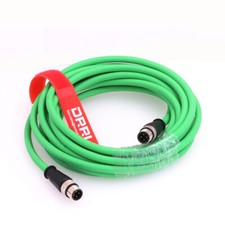M12 4Pin D-Code male to  D-Code male Extension Ethernet Shielded Cat5 Cable picture