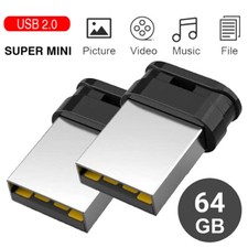2 Pack 64 GB Mini USB 2.0 Flash Drive Pendrive USB Super Tiny Flash Memory Stick picture