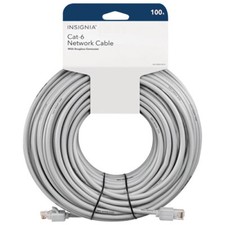 Insignia 30.5m (100ft.) Cat6 Ethernet Cable 1Gbps Gray NS-PNW76C0-C picture