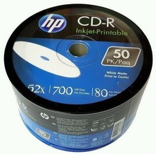 50 HP 52x White Inkjet Hub Printable CD-R Disc picture