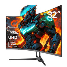 CRUA 32-Inch Curved UHD 4K Monitor, 160Hz Refresh Rate, 1500R Curvature, Black picture
