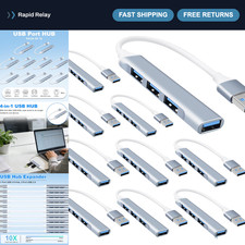 10-Pack USB Hub Splitter - 4-Port USB Expander for Multiple Devices, Fast Data T picture
