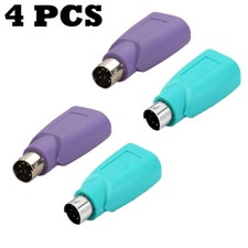 4 Pcs PS/2 Male to USB Female Converter Adapter for Mouse Keyboard Scanner picture