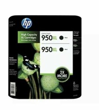 Genuine HP 950XL High Yield 2 Pack Black Ink Cartridges Exp 12-2016 Office Jet picture