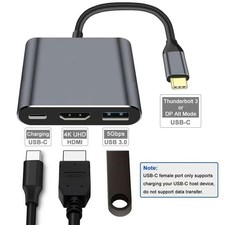 3 in 1 USB C Hub 4K HDMI PD 100W Fast Charge USB 3.0 Adapter Dock USA picture