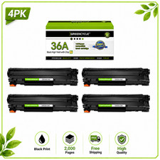 4pk CB436A Toner Cartridge Compatible For HP 36A LaserJet P1505 P1505n M1522 picture