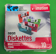 Imation Neon 3.5in DS/HD 1.40MB Mac Formatted Diskettes 10 Pack picture