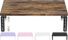 Adjustable Wood Computer Monitor Stand Riser, Office Desk Organizer And picture