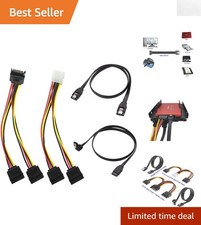 Reliable 4 Pack SATA III Data Cables: Latching Connectors & Dual Power Splitters picture
