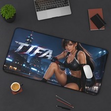 Tifa Lockhart Desk Mat, Large Gaming Mouse Pad, Anime Decor, PC Setup picture