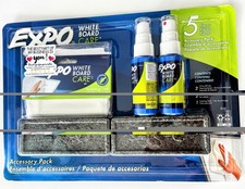Expo White Board Care 5 Piece Accessory Pack Cloth Erasers Liquid Cleaner Kit  picture