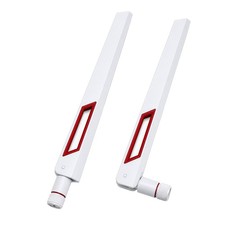 10dBi Tri-Band Adjustable External WiFi Antenna Pair | SMA Male White/Red picture