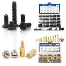720pcs Laptop Repair Screws Kit + 910pcs Motherboard Standoffs, Flat Head & Hex picture
