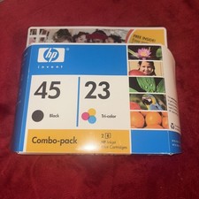 New HP Invent 45 & 23 Black Tricolor Combo Pack Ink Cartridge OEM Factory Sealed picture