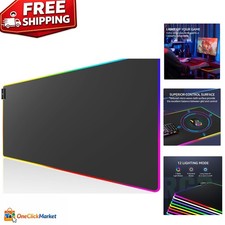 RGB Gaming Mouse Pad 31.5x15.7 in - Non-Slip, Water-Resistant, Stitched Edges picture