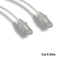 KNTK White 15' Slim Type Cat6 UTP Ethernet Cable 550MHz RJ45 Patch Panel Network picture