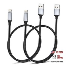 Short Lightning Cable for iPhone Car Carplay USB to Lightning 1.5FT 2 Black picture