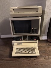 Apple IIe Computer With Apple III Monitor And Printer, Great Condition picture