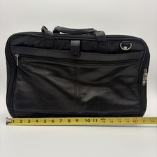 Vintage Samsonite Black Leather Expandable Briefcase 17
