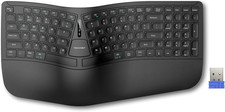 Wireless Ergonomic Keyboard Rechargeable, 2.4G+Bluetooth Ergo Cordless USB Compu picture