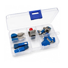 UPC-LC SC FC Fiber Optic Adapter/Coupler Kit 10Pc - Adjustable Storage Box picture