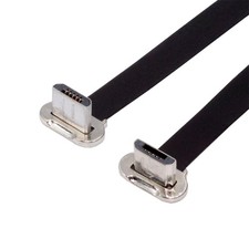 cablecc 5Pin Ultra Slim Flat Data Micro USB2.0 Male to USB 16cm, Black picture
