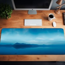 Blue Mouse Pad, Aesthetic Mouse Mat, Large XL Deskmat, Gaming Mouse Pad  picture