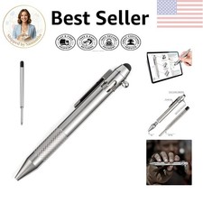 Stylish 4.9'' Titanium Bolt Action Pen - Touchscreen Compatible & Refillable picture