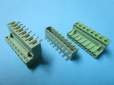 15 pcs 5.08mm Close Angle 8 pin Screw Terminal Block Connector Pluggable Green picture