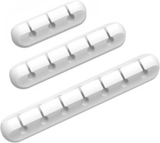 Cord Organizer for Desk, Cable Organizer Cable Holder 3 Pack White picture