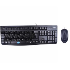 Logitech Mk120 Kit Mouse And Keyboard USB Wired Layout With Greek Stickers picture