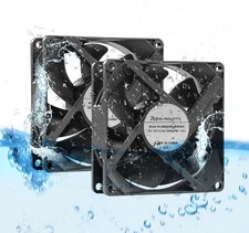 2Pcs 12V DC 80mm IP68 Waterproof Dual Ball Bearing Cooling Fan 3500RPM RV picture