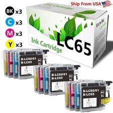 12PK LC-65 LC65 Ink Cartridge Fit For DCP-6690CW DCP-375CW MFC-J265W Printer picture