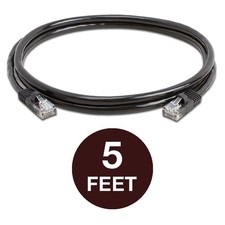 2 PCS Black Cat5e Patch Cable Cat5 Ethernet Cord RJ45 Connectors LAN UTP Wire picture